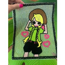 Gönülden Tasarım 28X22 Xm Dokuma Renkli Kız Arma Dikiş Aplike