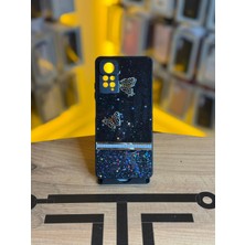 Avcı Teknoloji Market Redmi Note 11 Pro Uyumlu Kelebek Figürlü Simli Parlak Telefon Kılıfı