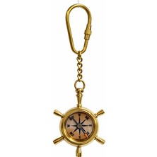 HypAirs Pirinç Dümen Içinde Pusula Tasarım Anahtarlık