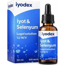Farmafa İyodex İyot & Selenyum Damlası Lugol %2 W/v – 30 ml 600 Damla Takviye Edici Gıda Saf Renklendirici Içermez