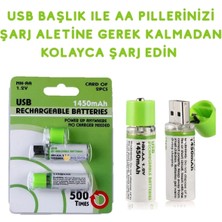 Balkan Grup USB ile Şarj Olabilen 2 Li 1450 Mah Lityum Şarjlı Kalem Pil