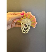 Gönülden Tasarım Boncuk Püsküllü Cep Omuz Apolet Aplike Dikiş Aksesuarı 12X7 cm