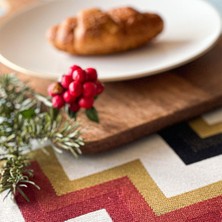 Alesta Home Alesta Home 6'lı Zikzak Desenli Kumaş Amerikan Servis 50x35cm