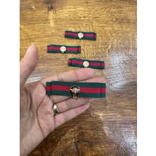 Gönülden Tasarım 4 Adet Çelik Arılı Fiyonk Arma Dikiş Aksesuar Seti 8x1 cm