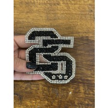 Gönülden Tasarım Ütü Ile Yapışan Taşlı 25 Rakamı Arma Dikiş Aplike 9x8 cm