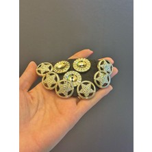 Gönülden Tasarım Yıldız Boncuklu Arma Apolet Dikiş Aplike 9x6 cm
