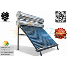 Sönmez Solar KROM KILIF 30x Vakum Tüplü Güneş Enerjisi Sıcak Su Sistemi (AÇIK DEVRE DOĞAL AKIŞLI)