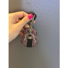 Gönülden Tasarım 10X5 cm Boncuk Işleme Gitar Arma Dikiş Aplike