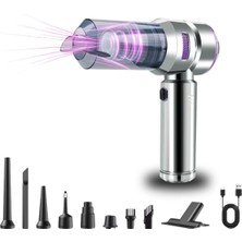 Store Mania Ieg™ 9 Farklı Uçlu Kablosuz Şarjlı Araç Içi Süpürge – Wireless Destekli, Güçlü Emiş