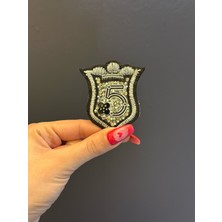 Gönülden Tasarım Ütü Ile Yapışan 5 Rakamlı Taşlı Arma Dikiş Aplike 7x6 cm