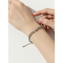 Atalya Accessory Premium Blanca Tifany Gümüş Renk Zincir Kadın Bileklik