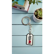 Seard Miyuki Boncuk El Yapımı I Love You Asker Künyesi Anahtarlık/çanta Süsü