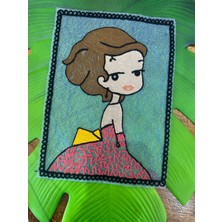 Gönülden Tasarım 27X21 cm Dokuma Kız Arma Dikiş Aplike