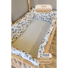 Yasetex Tasarım Montessori ve Beşik Için 4 Kenar Koruma Seti Uçak Desen Pamuk Poplin Kumaş