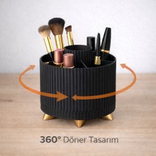 NovaPrint 360° Döner Makyaj Organizeri – Minimal Masaüstü Kozmetik Düzenleyici Çok Bölmeli