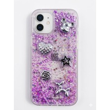 BMP GLOBAL Iphone 12 Uyumlu Simli Gümüş Figürlü 3 Boyutlu Tasarım Telefon Koruma Kılıfı