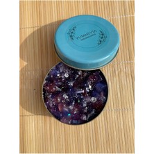 YummiVia Galaksi Mum I Taşlı Turkuaz Teneke Kokulu Soya ve Jel Mix Mum