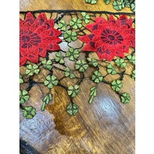 Gönülden Tasarım 1 Metre 6 Çiçekli Şerit Dikiş Aplike En 19 cm