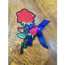 Gönülden Tasarım Ütü Ile Yapışan K Harfli Çiçekli Arma Dikiş Aplike 15X13 cm