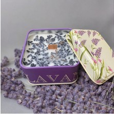 YummiVia Lavanta Resimli Lavanta Çiçeği ve Lavanta Kokulu %100 Bitkisel Aromaterapi Teneke Mum
