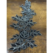 Gönülden Tasarım 38X20 cm Gümüş Varaklı Arma Dikiş Aplike