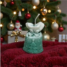 YummiVia Çam Kokulu %100 Bitkisel Mum, Yeşil Renkli, Çam Ağaçlı Mum, Kış Temalı Hediyelik Mum