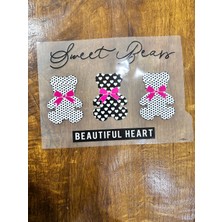 Gönülden Tasarım Ütü Ile Yapışan Tasarım Ayı Transfer Baskı Arma 22X17 cm