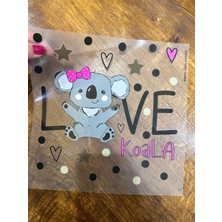 Gönülden Tasarım Ütü Ile Yapışan Tasarım Koala Transfer Baskı Arma 24X24 cm