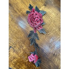 Gönülden Tasarım Ütü Ile Yapışan Kabarma Nakış Işleme Çiçekli Dallı Aplike 33X12 cm