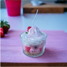 YummiVia Çilek Kokulu Magnolia Mum %100 Soya Wax