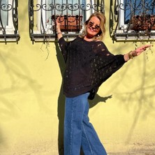 Fibula Merserize Kalp Desen Standart Beden Yarasa Kol Bluz 36-48 Bedenler Arası Olur