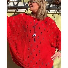 Fibula Merserize Kalp Desen Standart Beden Yarasa Kol Bluz 36-48 Bedenler Arası Olur