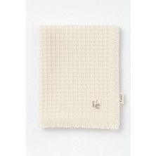 Rain Baby Bebek Battaniyesi Yumuşak Pamuk Bebek Battaniyesi, Waffle Örgü, Püsküllü, 110X110 cm