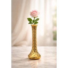 Rova Tr Royal Serisi Lüks Cam Titanyum Kaplama Vazo– Dekoratif Vazo _çeyizlik