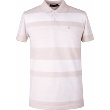 Trender Ringelli Krem Erkek Polo Yaka T-Shirt 352