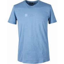 Trender Flamlı Süprem Duble Kol Saks Erkek T-Shirt 2735