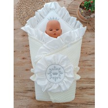 Sylar Yenidoğan Piramitland Soft Taç Nakışlı Bebek Battaniyesi Kundak