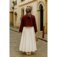 Modi Green Modig Kadın Bordo Kısa Kimono Ceket – Zarif ve Şık Kombin Parçası