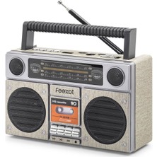 EkoAlışverişDünyam Bluetooth Nostaljik Fm Radyo USB Tf Aux Taşınabilir Hoparlör - Bej FX2510B