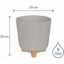 Omnipazar ELF-452 Dekoratif Derin Nostalji Ayaklı Saksı Takımı 9 Litre