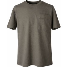 Trender Modelli Cepli O Yaka Haki Erkek T-Shirt 2351-1