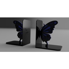 Generic Modern Kelebek Tasarım Kitap Tutucu Seti - 3D Baskı Geometrik Kütüphane Dekoru ve Kitap Desteği