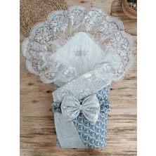 Sylar Yenidoğan Piramit Desenli Güpür Işlemeli Bebek Battaniyesi Kundak