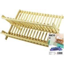 Go İthalat Ahşap Bambu Bulaşık - Tabaklık Tezgah Üstü 43X43CM (5491)