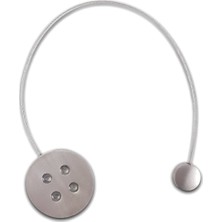 Alesta Home Yuvarlak Metal Mıknatıslı Perde Tutucu Magnet 7x48cm - Gri, Tek Ebat
