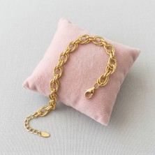 Museum Of You Kadın 14K Altın Kaplama Çift Sıra Burgu Zincir Bileklik - Samanyolu Model - Xp