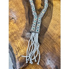 Gönülden Tasarım Boncuk Işleme Püsküllü Yaka Dikiş Aksesuarı Aplik 29X20 cm