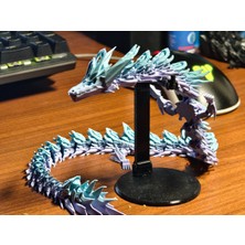 Generic Sergileme Standlı Kristal Ejderha Seti - 3D Baskı Hareketli Dev Figür ve Dekoratif Masaüstü Objesi