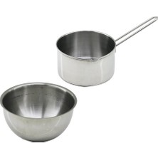 Go İthalat 2pcs Set Paslanmaz Çelik Cheff Sütlük - SOSLUK=14CM - Derin KAP=17CM (3791)