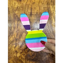 Gönülden Tasarım Ütü Ile Yapışan Renkli Tavşan Arma Dikiş Aplike 17X12 cm